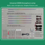 DIQ AMBIENT CRT 64 (BLACK) (Universal Thin Light Black Strip Ambient Light, 18 Lights with 64 colours)