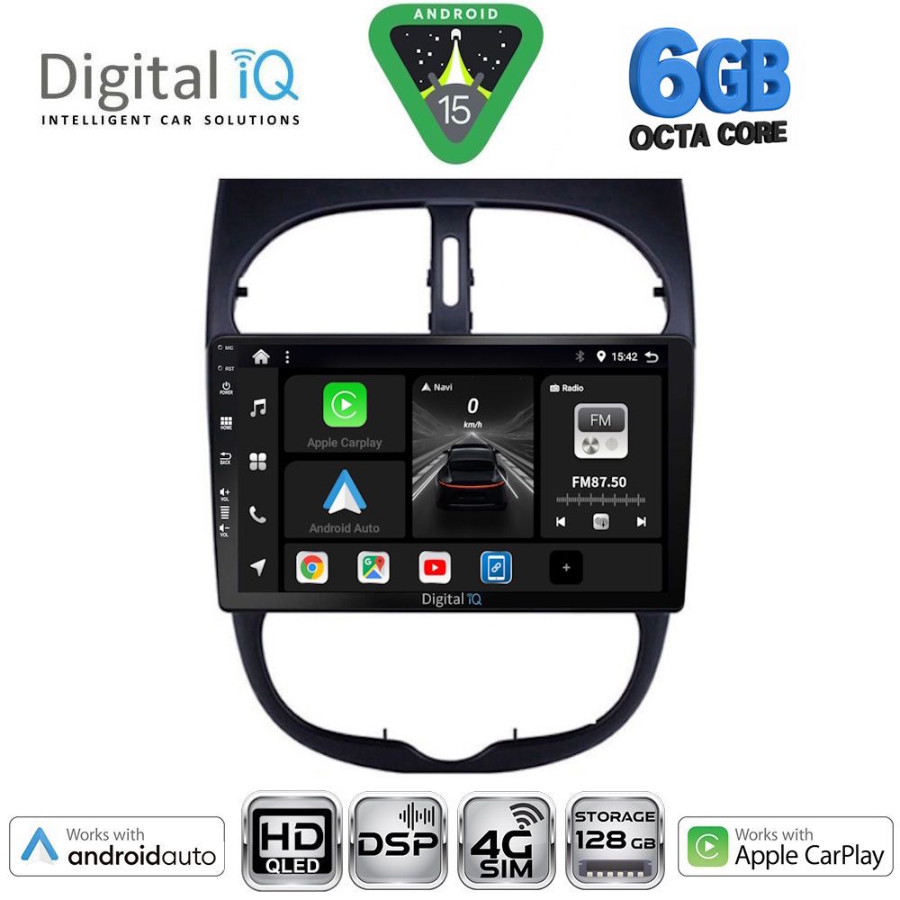 BXF17506-15 DIGITAL IQ BXF 17506_CPAA (9inc) MULTIMEDIA TABLET for PEUGEOT 206 mod. 1998-2006 - Image 1