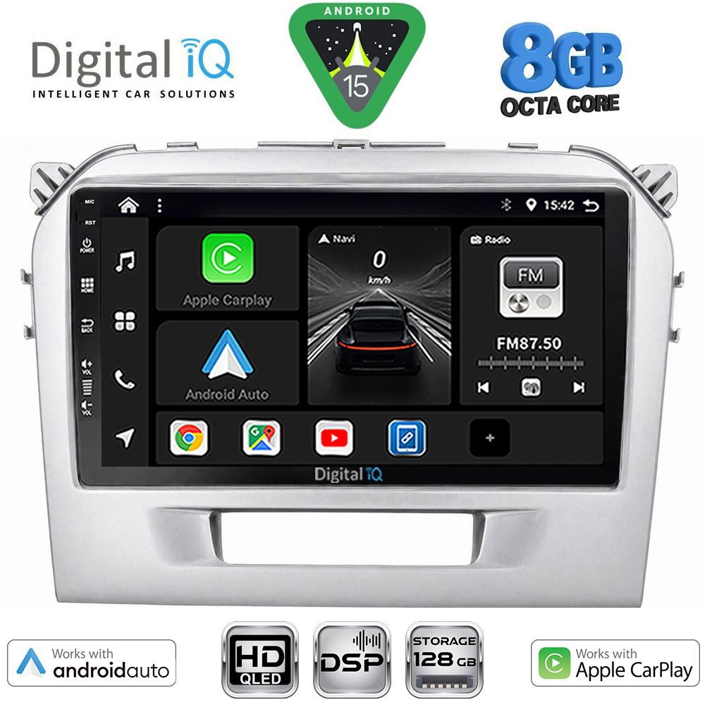 BXF7697SL_15 DIGITAL IQ BXF 7697SL_CPAA (9inc) MULTIMEDIA TABLET for SUZUKI VITARA mod. 2016-2025 (SILVER) - Image 1