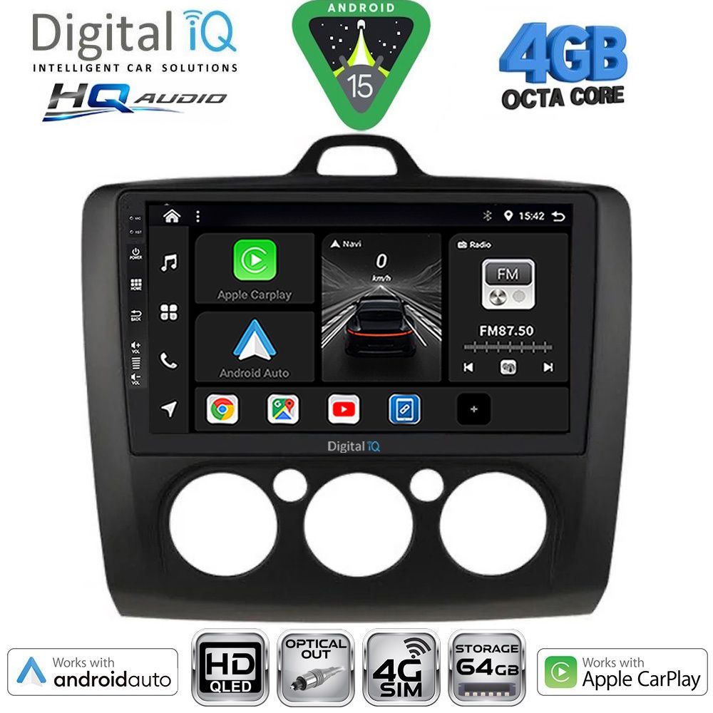 BXK19156AC-15BL DIGITAL IQ BXK 19156BL_CPAA A/C (9inc) MULTIMEDIA TABLET for FORD FOCUS mod. 2005-2012 (BLACK) - Image 1