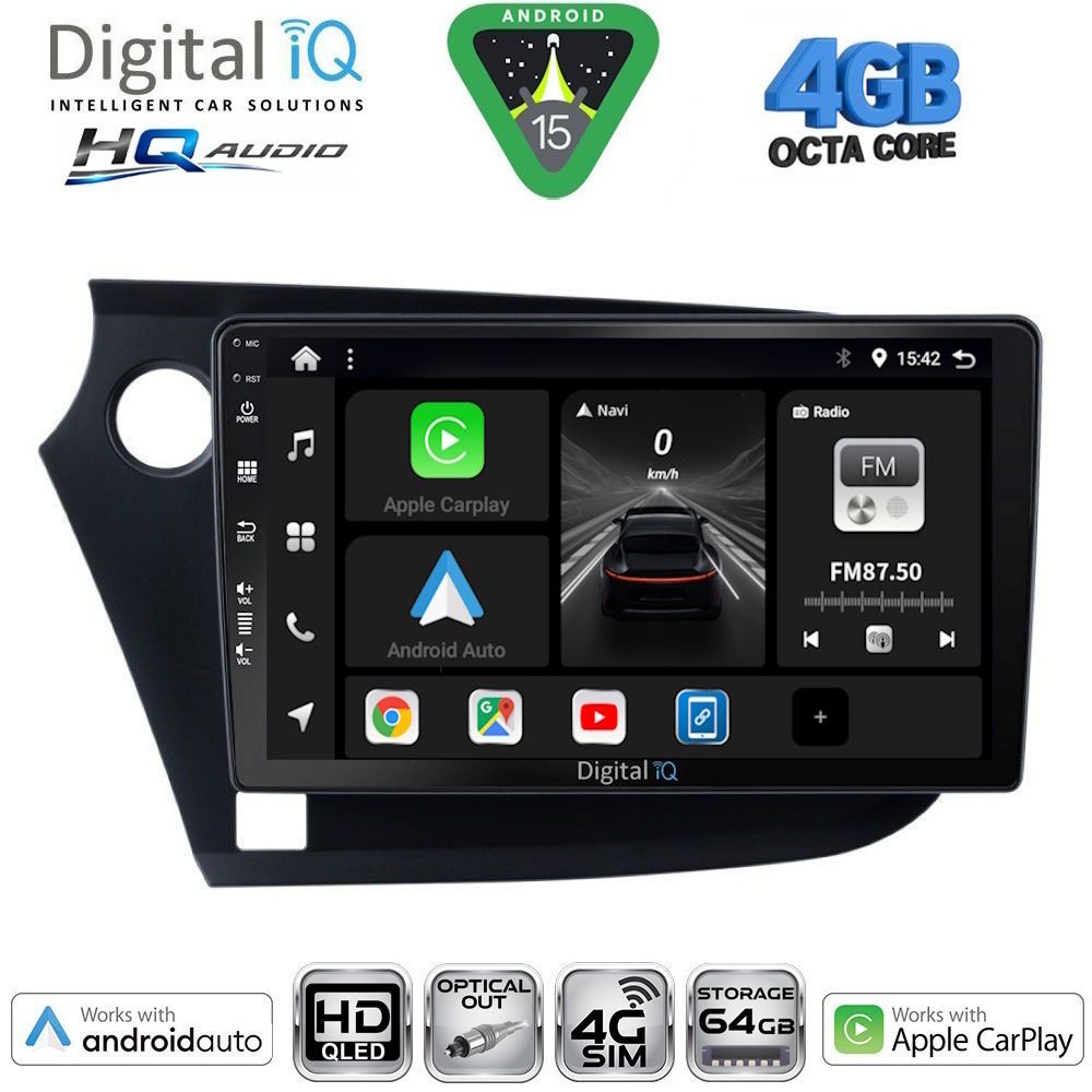 BXK19205-15 DIGITAL IQ BXK 19205_CPAA (9inc) MULTIMEDIA TABLET for HONDA INSIGHT mod. 2009-2014 - Image 1