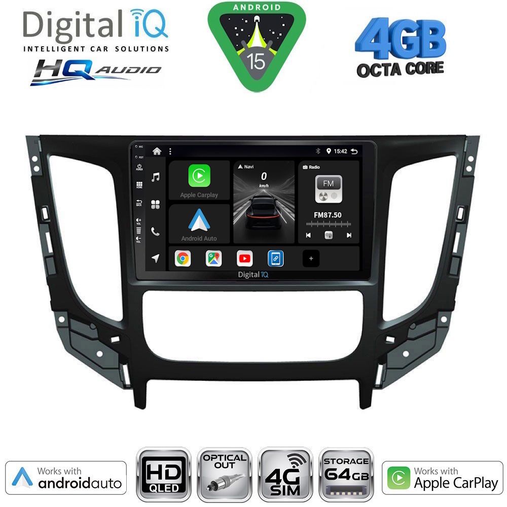 BXK19437CL-15 DIGITAL IQ BXK 19437_CPAA CLIMA (9inc) MULTIMEDIA TABLET for MITSUBISHI L200 mod. 2015-2019 with CLIMA - Image 1