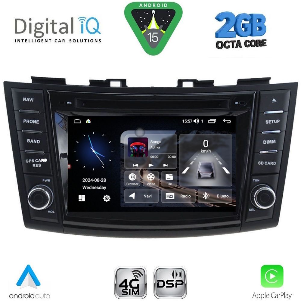 MSF377_15 DIGITAL IQ MSF 377_CPA (7" DECK) MULTIMEDIA SYSTEM for SUZUKI SWIFT mod. 2011-2016 - Image 1