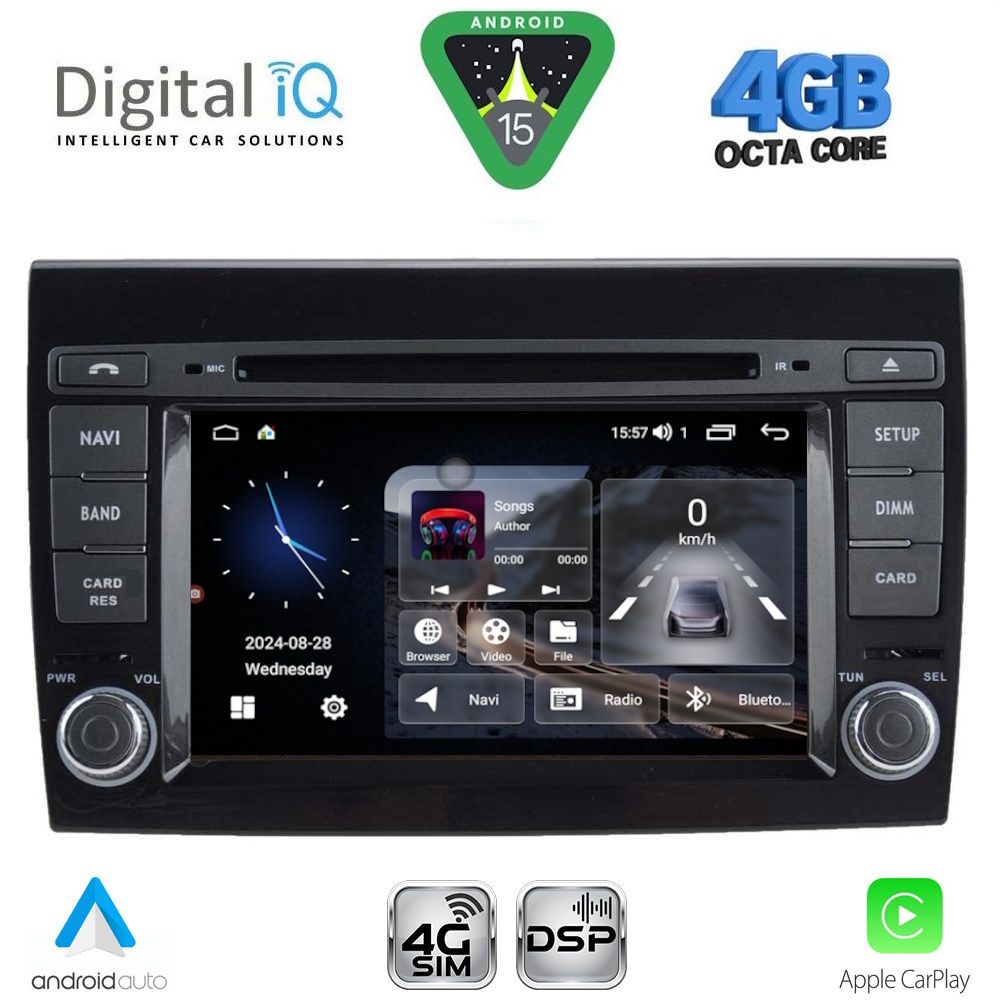MSG497-15 DIGITAL IQ MSG 497_CPA (7” DECK) MULTIMEDIA SYSTEM for FIAT BRAVO mod. 2007-2019 - Image 1
