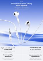REMAX RM-06 (WHITE) IN EAR HEADPHONE (3.5mm) - Image 3