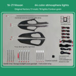 DIQ AMBIENT NISSAN XTRAIL II (PB) (Digital iQ Ambient Light for NISSAN XTRAIL mod. 2014-2021 with 18 Lights) PIANO BLACK