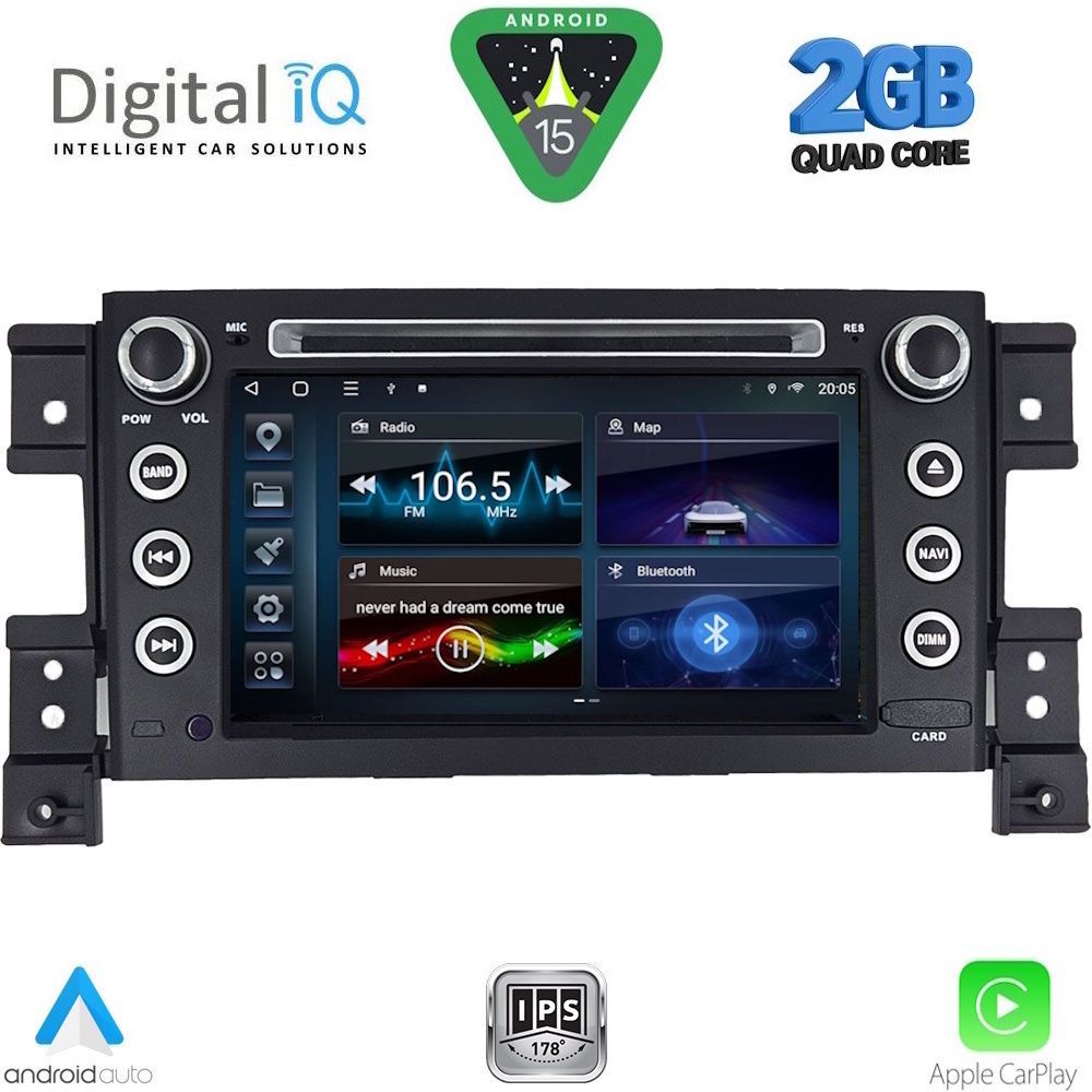 BLD254-15 DIGITAL IQ BLD 254_CPA (7" DECK) MULTIMEDIA for SUZUKI GRAND VITARA mod. 2005-2015 - Image 1