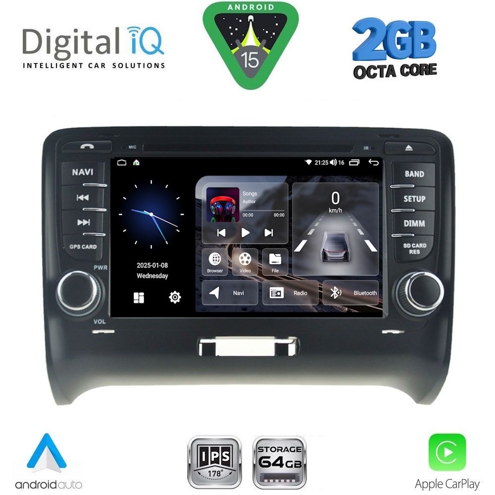 BLE378-15 DIGITAL IQ BLE 378_CPA (7" DECK) MULTIMEDIA SYSTEM for AUDI ΤΤ mod. 2007-2015 - Image 1
