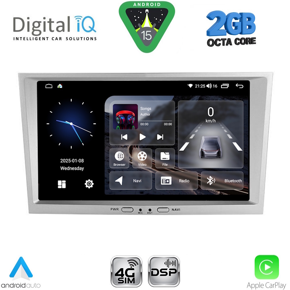 BLF318SL__15 DIGITAL IQ BLF 318SL_CPA (8" DECK) MULTIMEDIA SYSTEM for OPEL ALL mod. 2004-2014 (SILVER) - Image 1