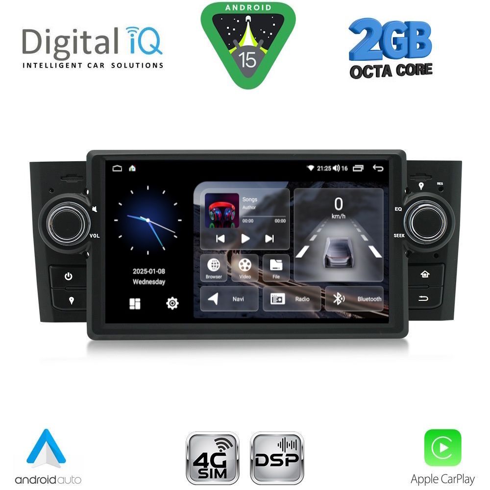 BLF363-15 DIGITAL IQ BLF 363_CPA (7" DECK) MULTIMEDIA SYSTEM for FIAT GRANDE PUNTO mod. 2005-2012 - Image 1
