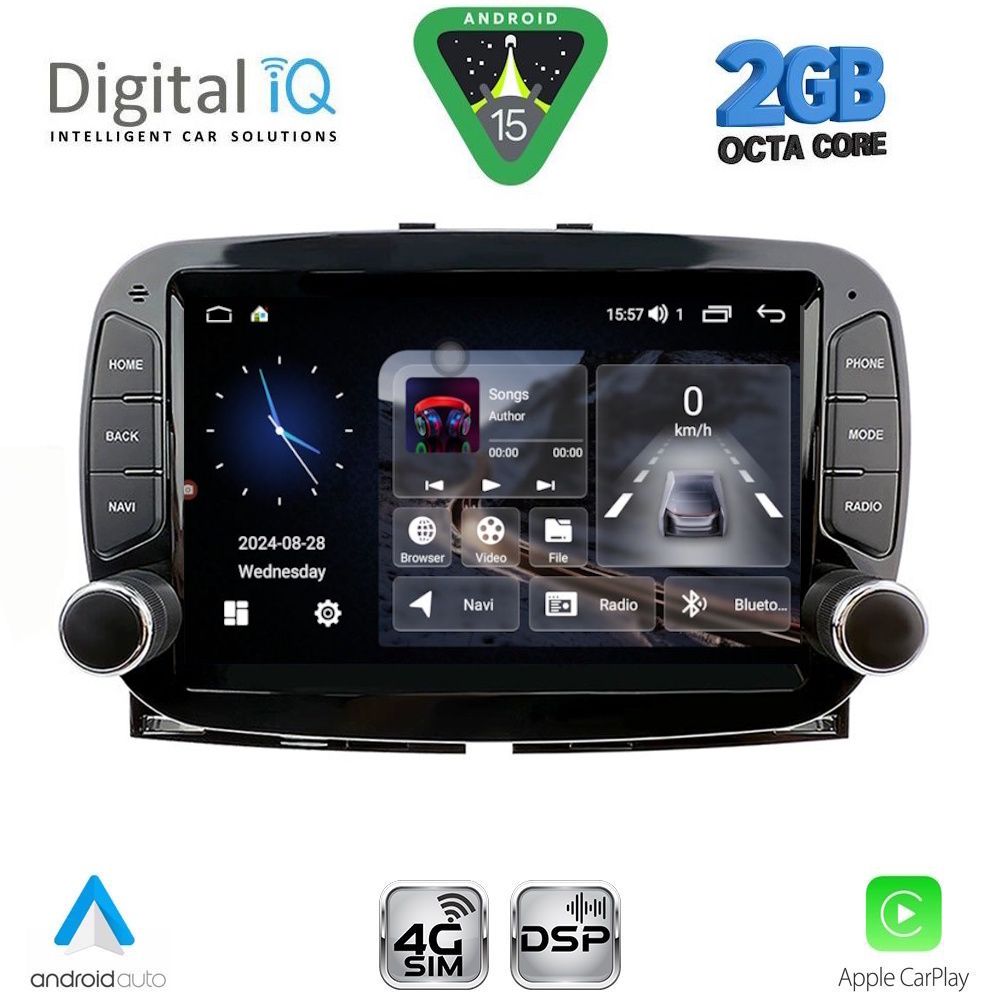 BLF398_15 DIGITAL IQ BLF 398_CPA (7" DECK) MULTIMEDIA SYSTEM for FIAT 500 mod. 2016-2025 - Image 1