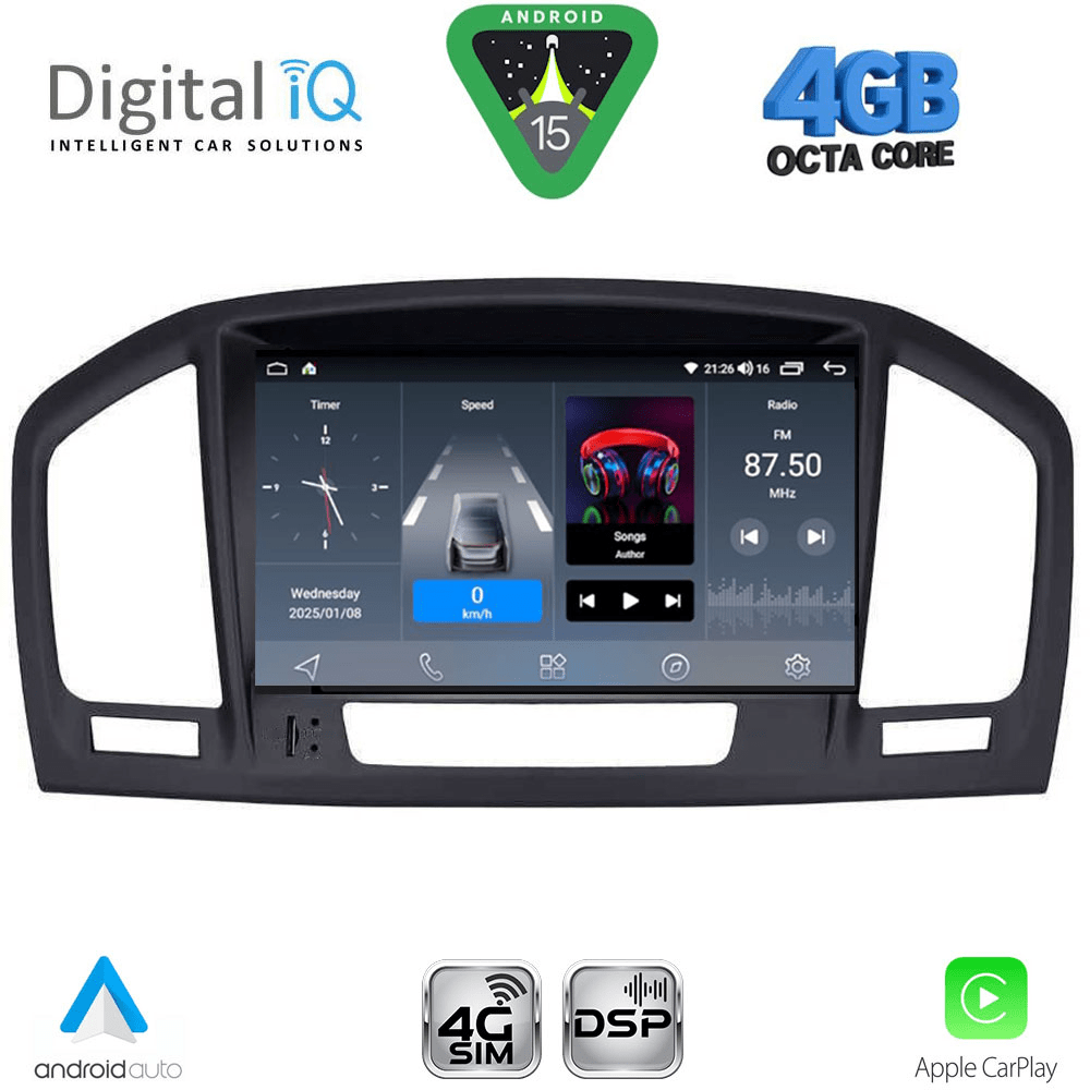 BLG414_15 DIGITAL IQ BLG 414BL_CPA (8" DECK) MULTIMEDIA SYSTEM for OPEL INSIGNIA mod. 2008-2013 – SAAB 9.5 mod. 2006-2012 - Image 1