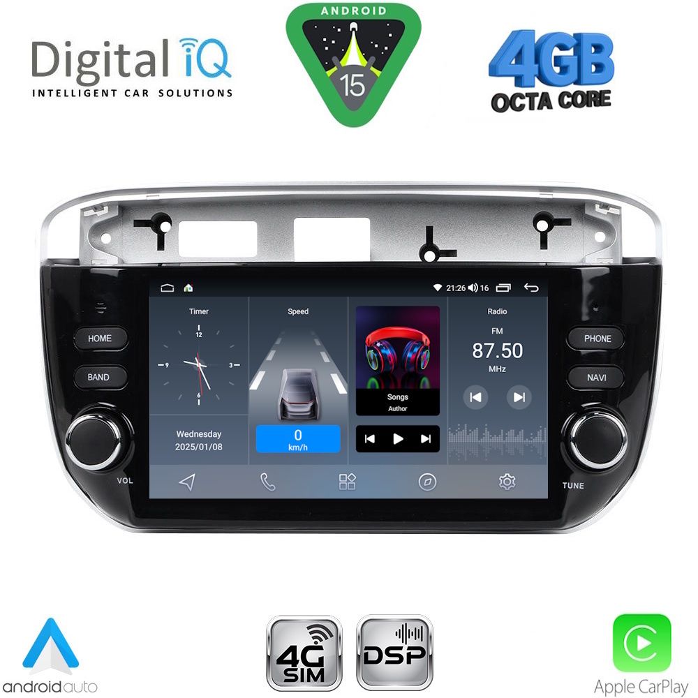 BLG464_15_ DIGITAL IQ BLG 464_CPA (7" DECK) MULTIMEDIA SYSTEM for FIAT GRANDE PUNTO mod. 2012-2018 – EVO mod. 2009-2018 - Image 1