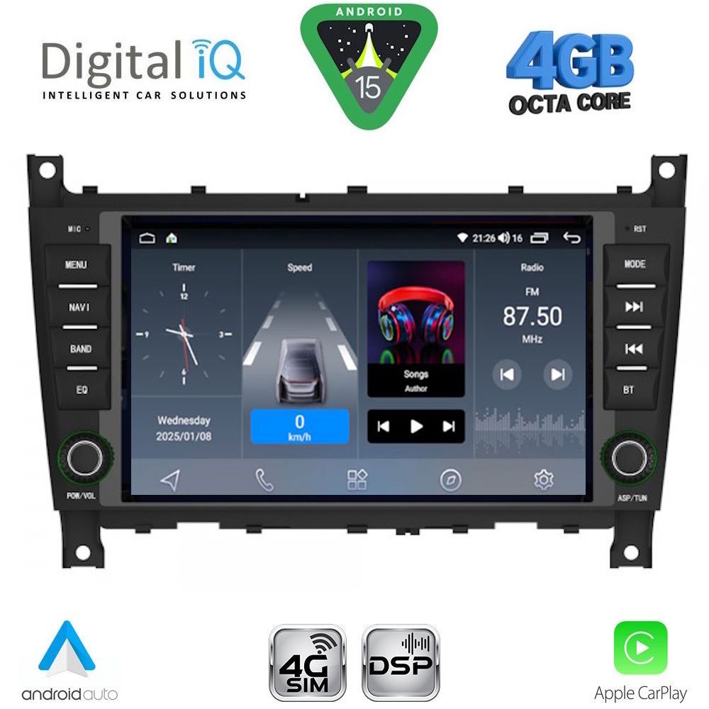 BLG493_15 DIGITAL IQ BLG 493_CPA (7" DECK) MULTIMEDIA SYSTEM for MERCEDES C W203 – CLK W209 mod. 2004-2008 - Image 1