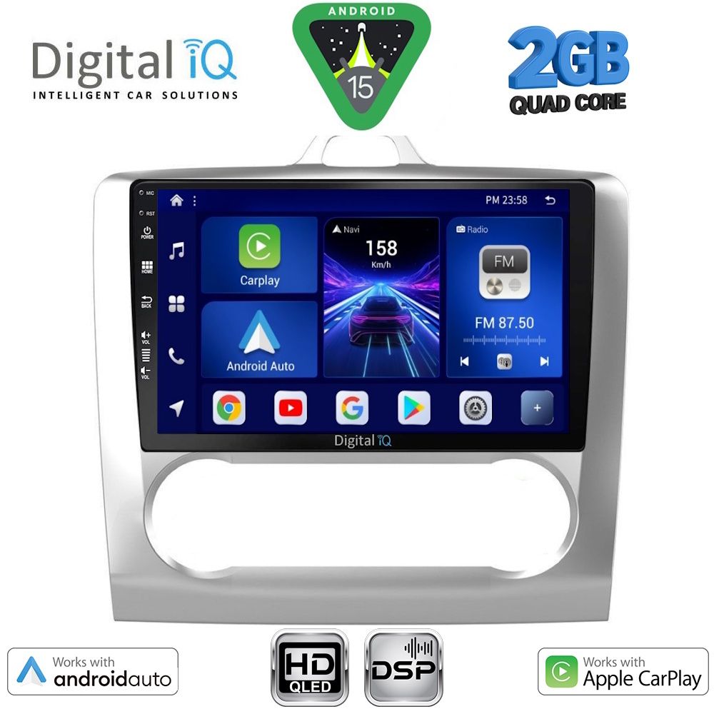 BXC3156CL_15 DIGITAL IQ BXC 3156SL_CPAA CLIMA (9inc) MULTIMEDIA TABLET for FORD FOCUS mod. 2005-2012 (SILVER) - Image 1