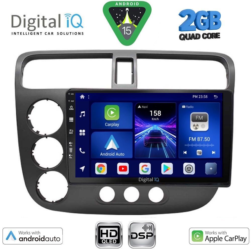 BXC3187_15 DIGITAL IQ BXC 3187_CPAA (9inc) MULTIMEDIA TABLET for HONDA CIVIC 4D mod. 2001-2006 - Image 1
