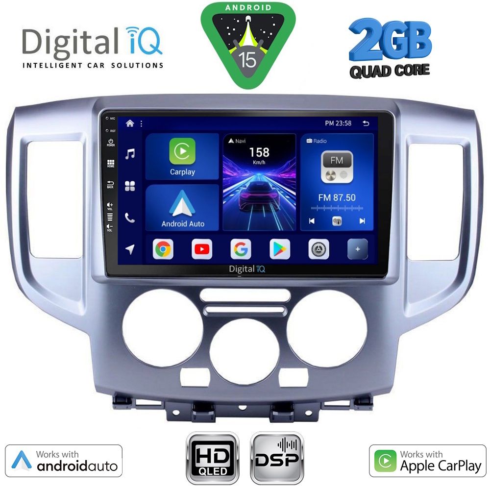 BXC3458SL_15 DIGITAL IQ BXC 3458SL_CPAA (9inc) MULTIMEDIA TABLET for NISSAN NV 200 mod. 2009-2020 (SILVER) - Image 1