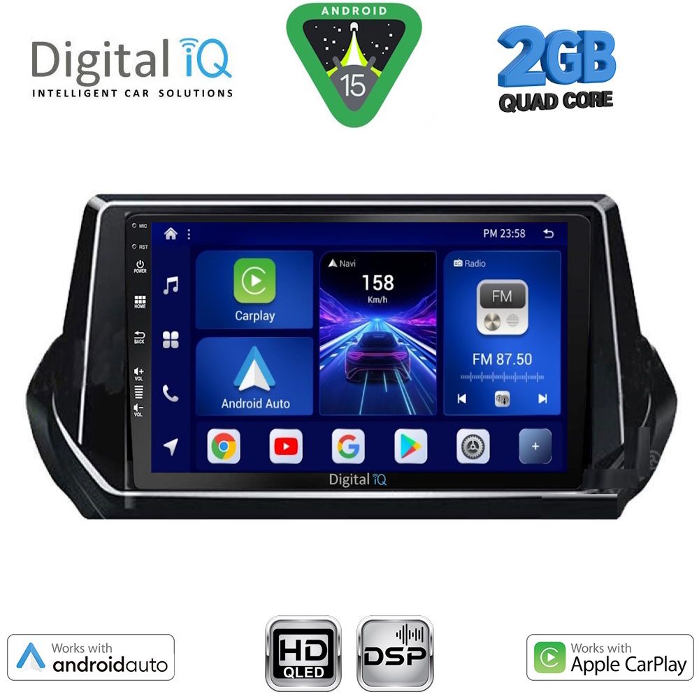 BXC3509_15 DIGITAL IQ BXC 3509_CPAA (9inc) MULTIMEDIA TABLET for PEUGEOT 208 – 2008 mod. 2021-2026 - Image 1