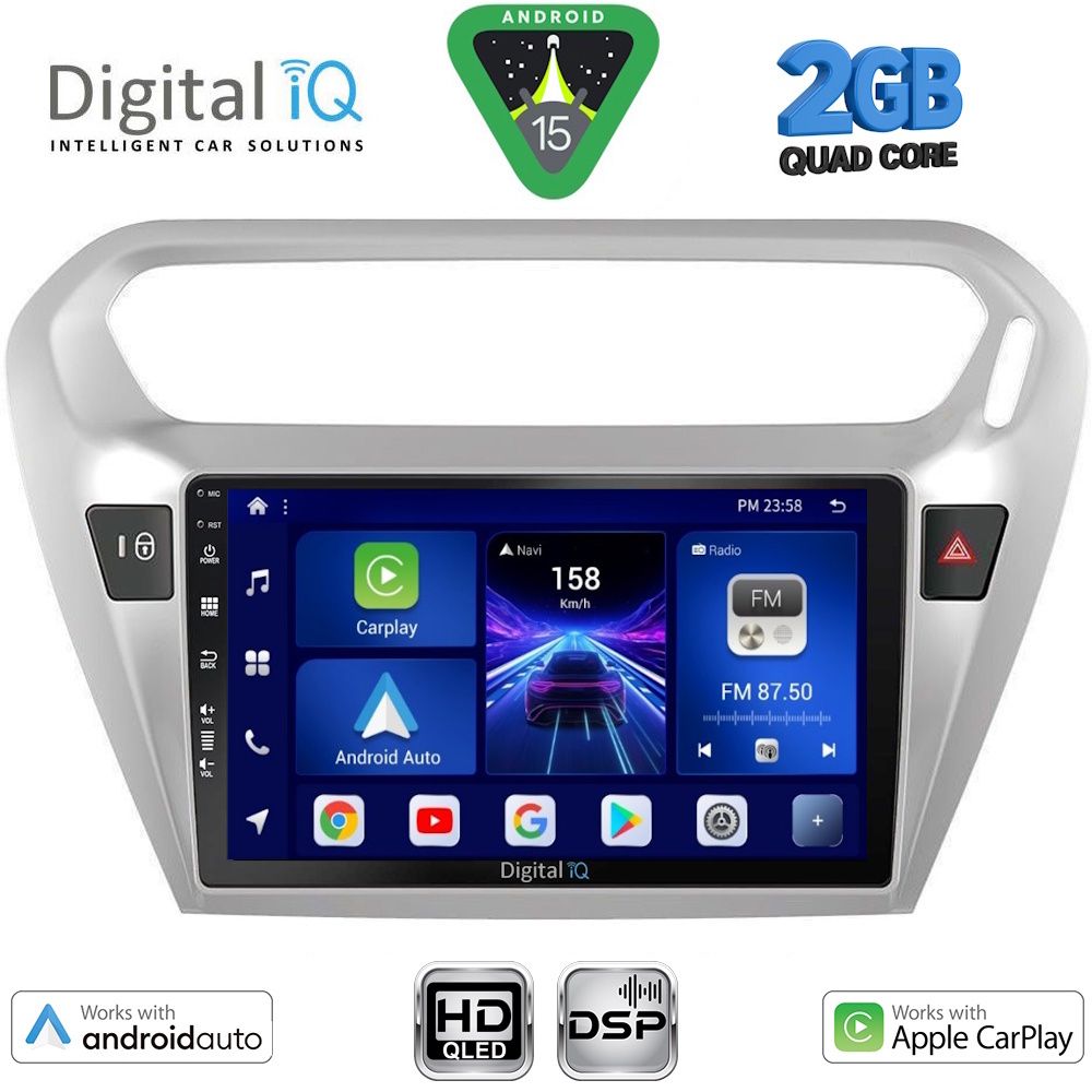 BXC3511SL_15 DIGITAL IQ BXC 3511SL_CPAA (9inc) MULTIMEDIA TABLET for CITROEN ELYSEE – PEUGEOT 301 mod. 2013-2026 (SILVER) - Image 1