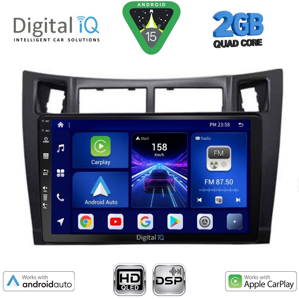 BXC3736_15 DIGITAL IQ BXC 3736BL_CPAA (9inc) MULTIMEDIA TABLET for TOYOTA YARIS mod. 2006-2011 (BLACK) - Image 1