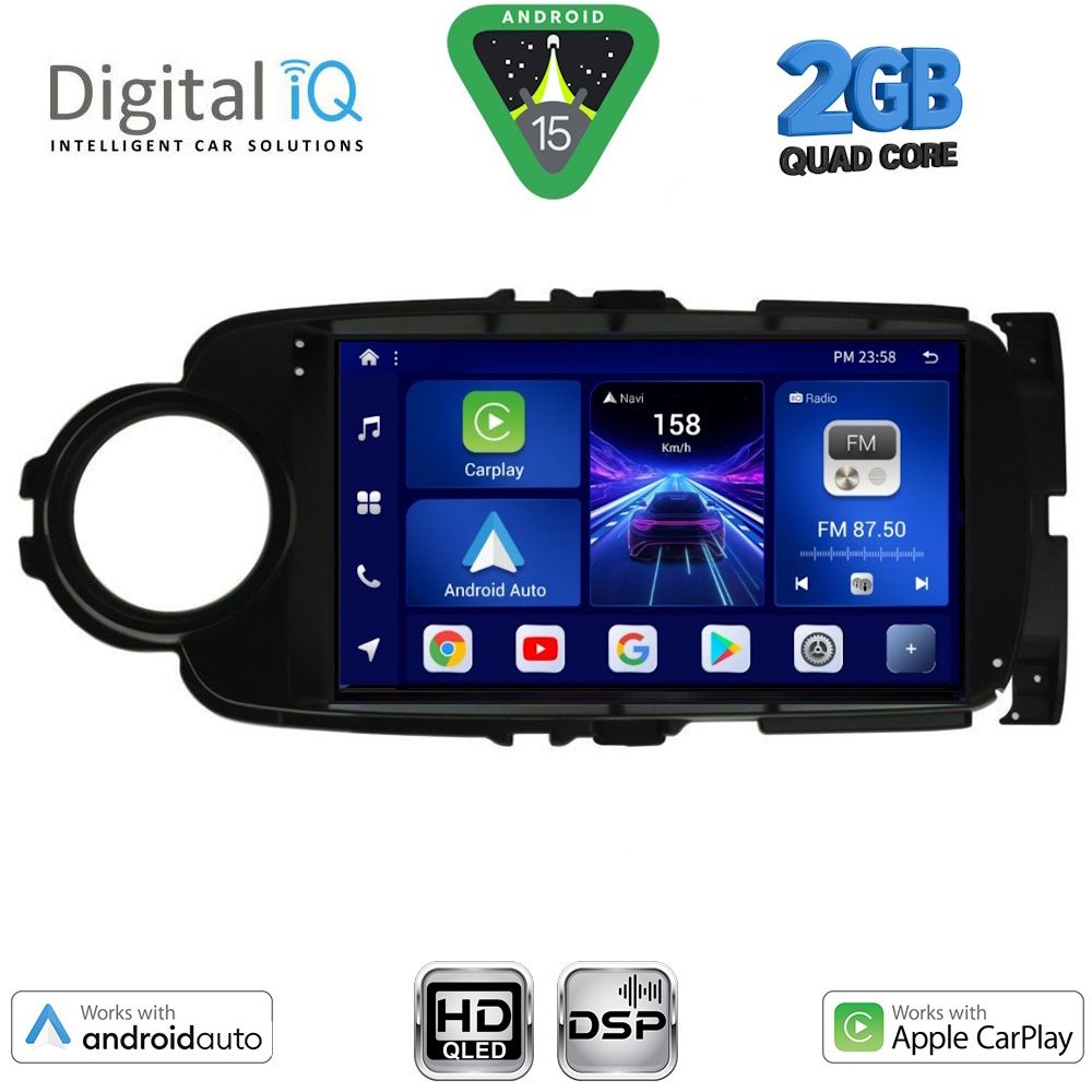 BXC3737_15 DIGITAL IQ BXC 3737BL_CPAA (9inc) MULTIMEDIA TABLET for TOYOTA YARIS mod. 2011-2015 (BLACK) - Image 1