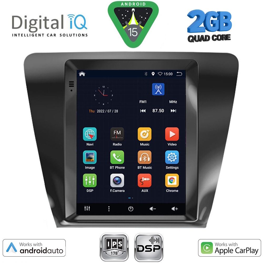 BXC3917_15 DIGITAL IQ BXC 3917_CPAA TESLA STYLE for SKODA OCTAVIA 7 mod. 2013-2020 - Image 1