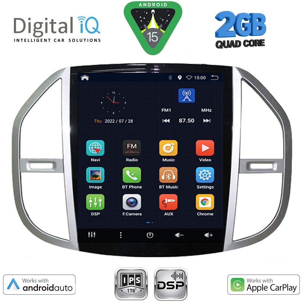 BXC3960_15 DIGITAL IQ BXC 3960_CPAA TESLA STYLE for MERCEDES VITO mod. 2015-2024 - Image 1