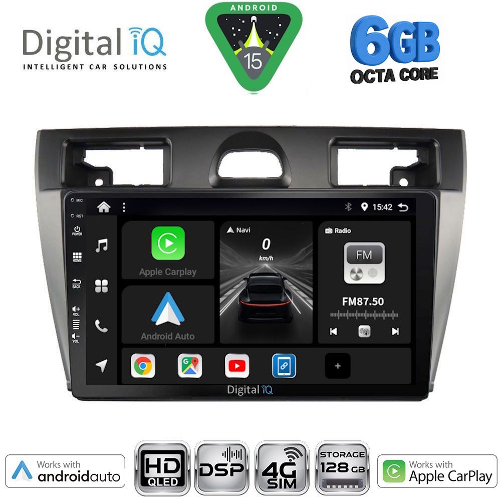 BXF17153SL-15 DIGITAL IQ BXF 17153SL_CPAA (9inc) MULTIMEDIA TABLET for FORD FIESTA mod. 2005-2008 (SILVER) - Image 1