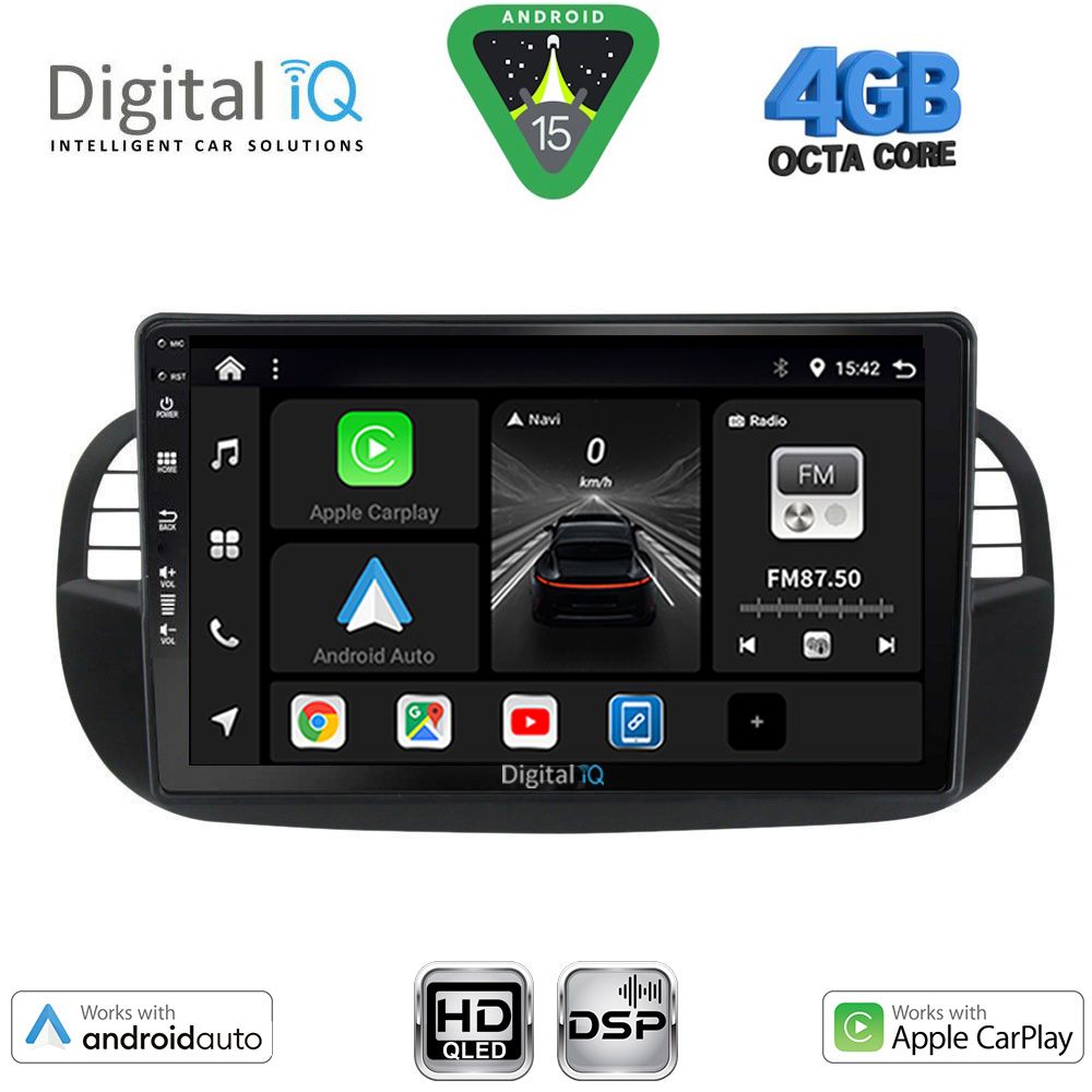 BXF6130BL_15 DIGITAL IQ BXF 16130BL_CPAA (9inc) MULTIMEDIA TABLET for FIAT 500 mod. 2007-2015 (BLACK) - Image 1