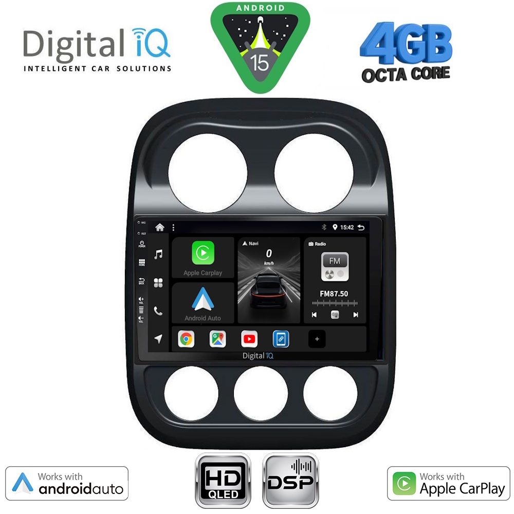 BXF6277_15 DIGITAL IQ BXF 17277_CPAA (10inc) MULTIMEDIA TABLET for JEEP COMPASS - PATRIOT mod. 2007-2016 - Image 1