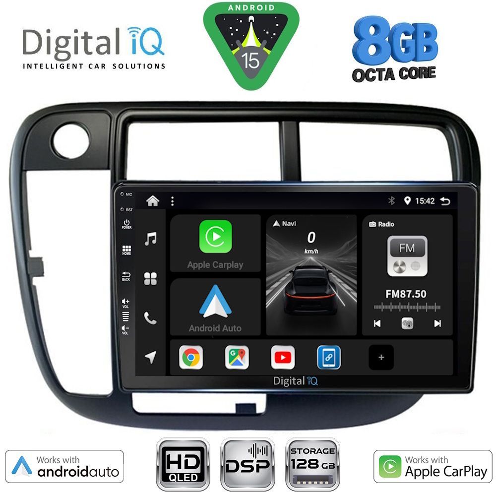 BXF7186CL_15 DIGITAL IQ BXF 7186_CPAA CLIMA (9inc) MULTIMEDIA TABLET for HONDA CIVIC mod. 1995-2001 - Image 1