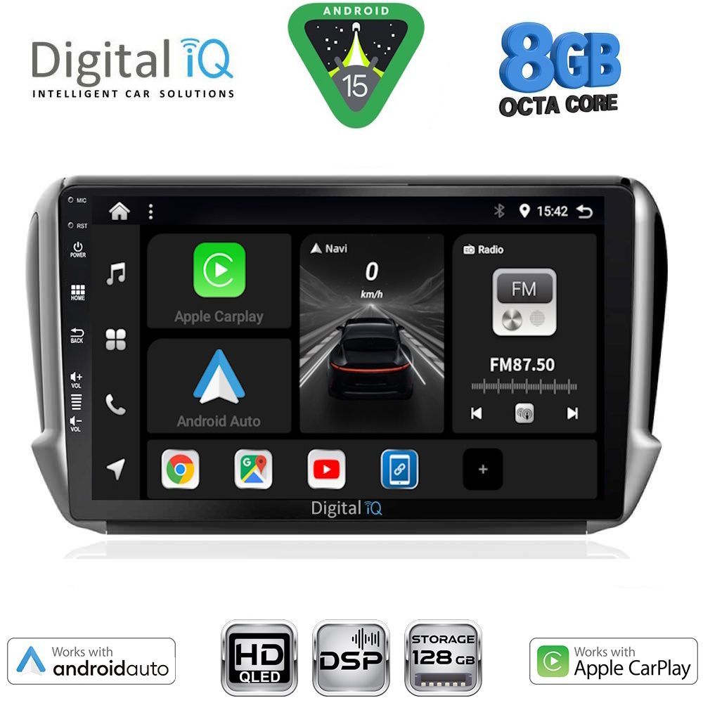 BXF7508_15 DIGITAL IQ BXF 7508_CPAA (10inc) MULTIMEDIA TABLET for PEUGEOT 208-2008 mod. 2012-2021 - Image 1