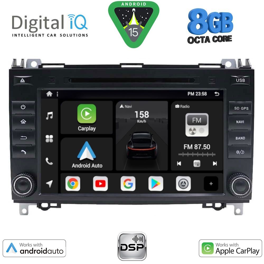 BXF768_15 DIGITAL IQ BXF 768_CPAA (8'' DVD) MULTIMEDIA SYSTEM for MERCEDES A – B – SPRINTER – VITO – VIANO mod. 2007-2019 - Image 1