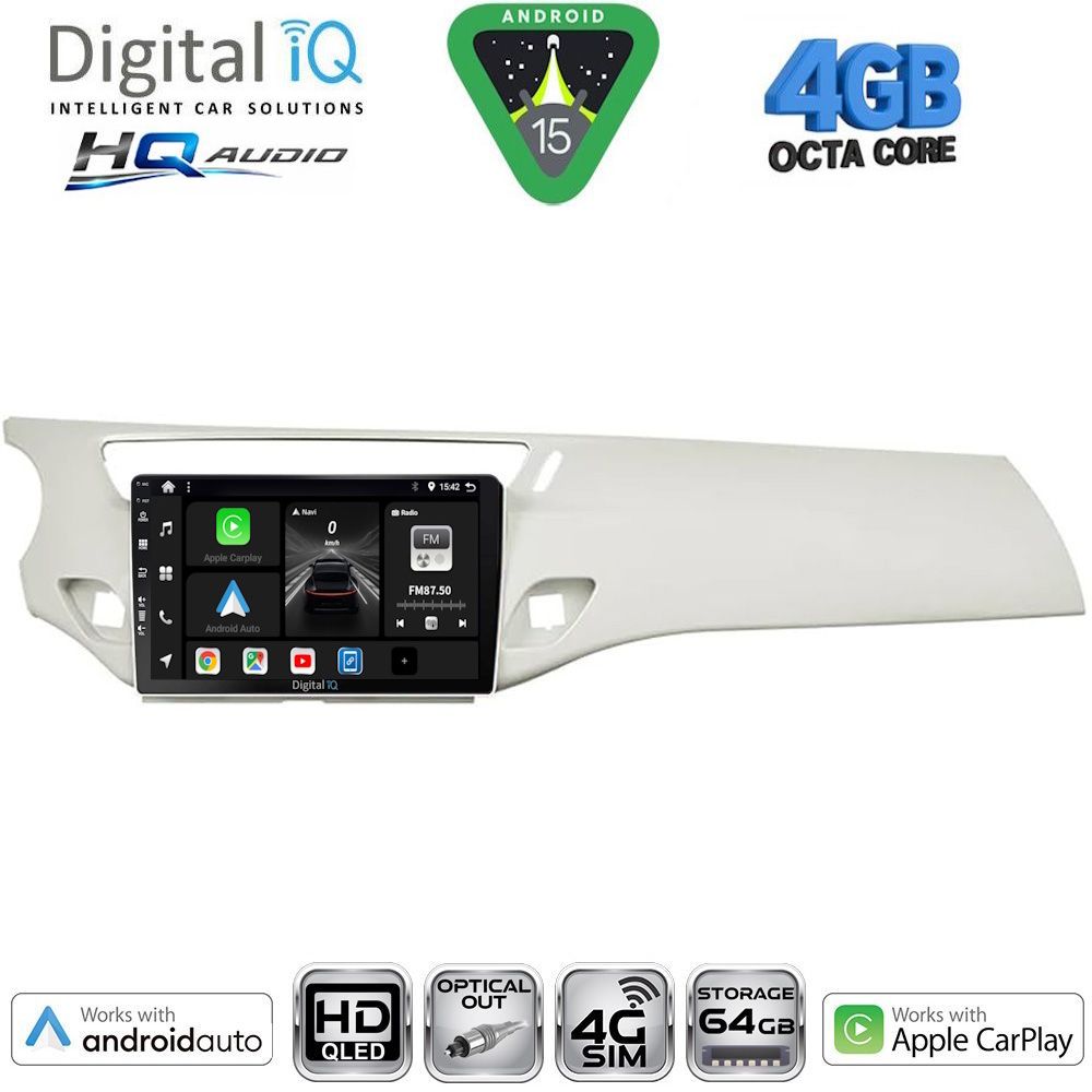 BXK19092WH-15 DIGITAL IQ BXK 19092WH_CPAA (9inc) MULTIMEDIA TABLET for CITROEN C3 - DS3 mod. 2009-2016 (WHITE) - Image 1