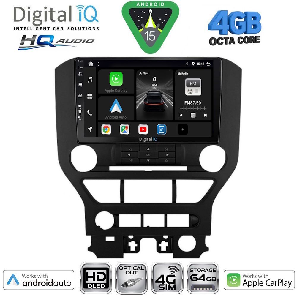 BXK19166-15B3 DIGITAL IQ BXK 19166_CPAA 3BUT (9inc) MULTIMEDIA TABLET for FORD MUSTANG mod. 2015-2020 - Image 1