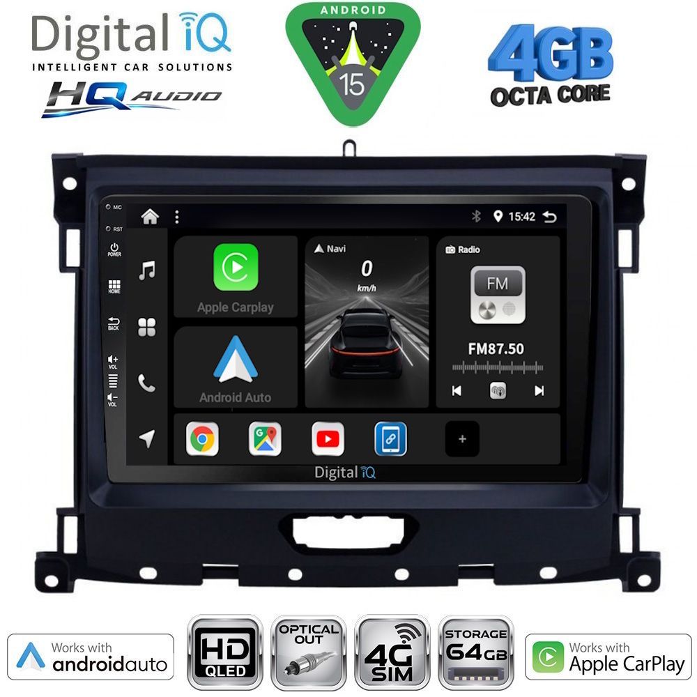 BXK19173-15 DIGITAL IQ BXK 19173_CPAA (9inc) MULTIMEDIA TABLET for FORD RANGER mod. 2018-2023 - Image 1