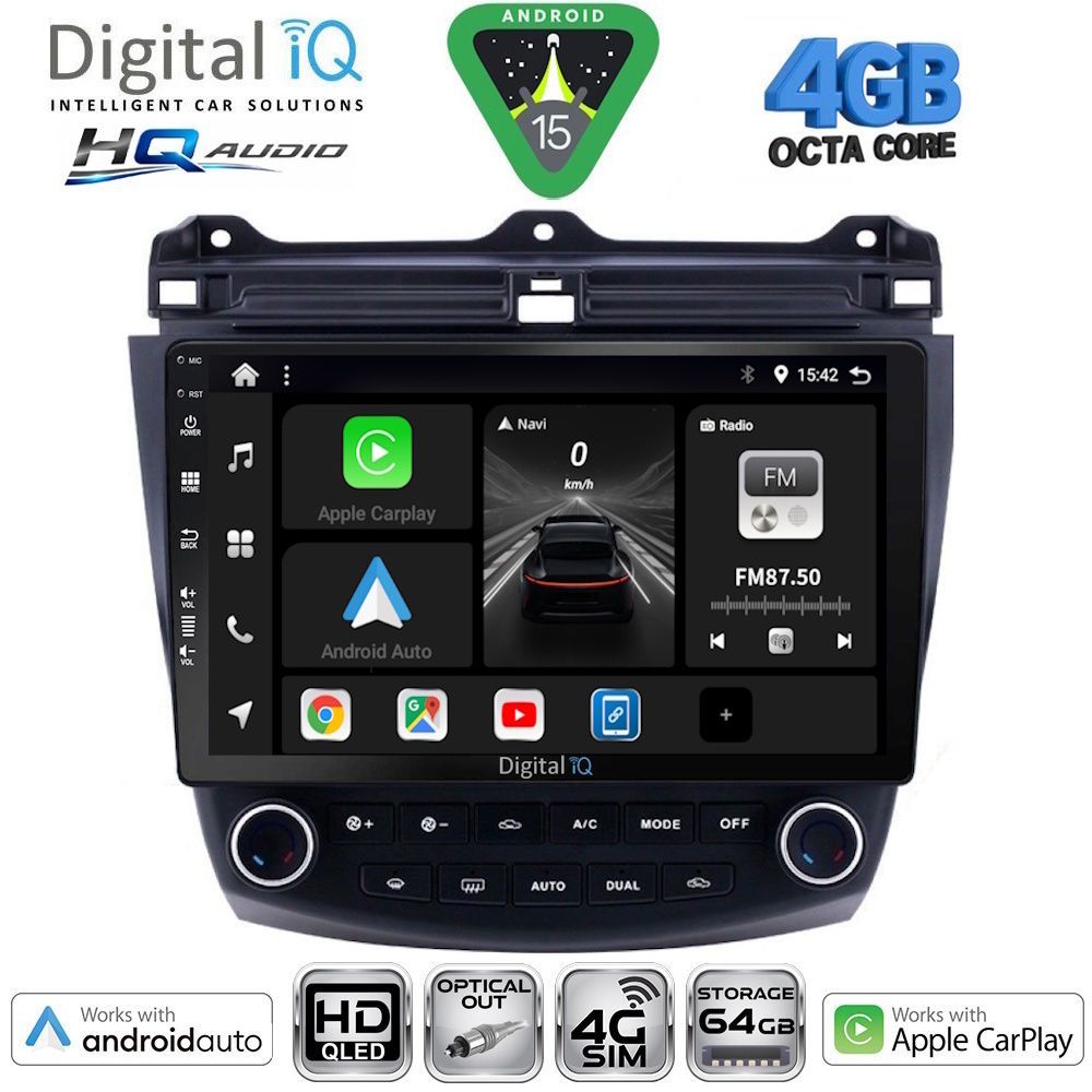 BXK19182-15 DIGITAL IQ BXK 19182_CPAA (10inc) MULTIMEDIA TABLET for HONDA ACCORD mod. 2003-2007 - Image 1