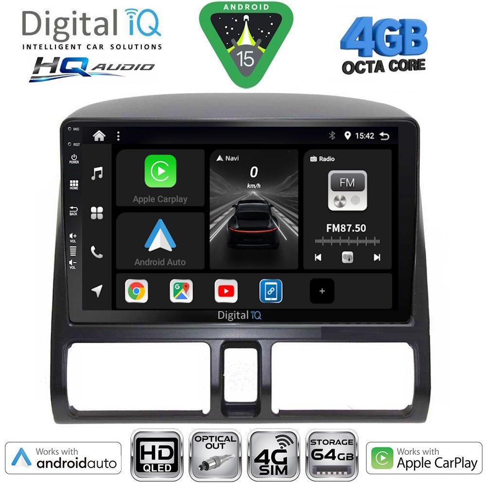 BXK19196CL-15 DIGITAL IQ BXK 19196_CPAA CLIMA (9inc) MULTIMEDIA TABLET for HONDA CRV mod. 1996-2006 - Image 1