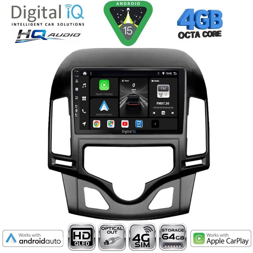 BXK19231CL-15 DIGITAL IQ BXK 19231_CPAA CLIMA (9inc) MULTIMEDIA TABLET for HYUNDAI i30 mod. 2007-2012 - Image 1