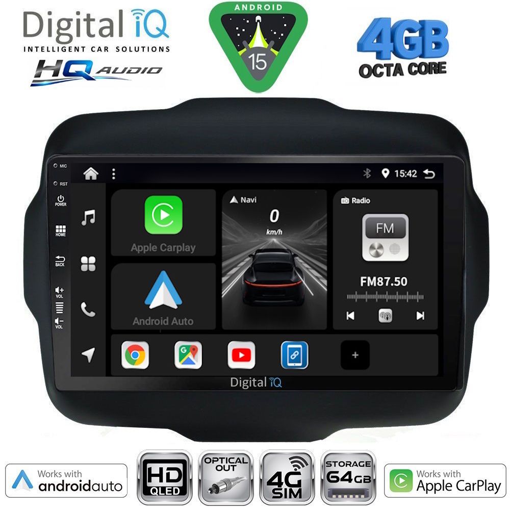 BXK19290-15 DIGITAL IQ BXK 19290_CPAA (9inc) MULTIMEDIA TABLET for JEEP RENEGADE mod. 2014-2025 - Image 1