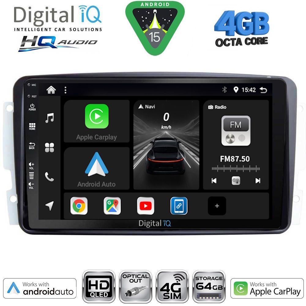 BXK19401-15 DIGITAL IQ BXK 19401_CPAA (9inc) MULTIMEDIA TABLET for MERCEDES CLK (W209) mod. 2000-2004 - Image 1