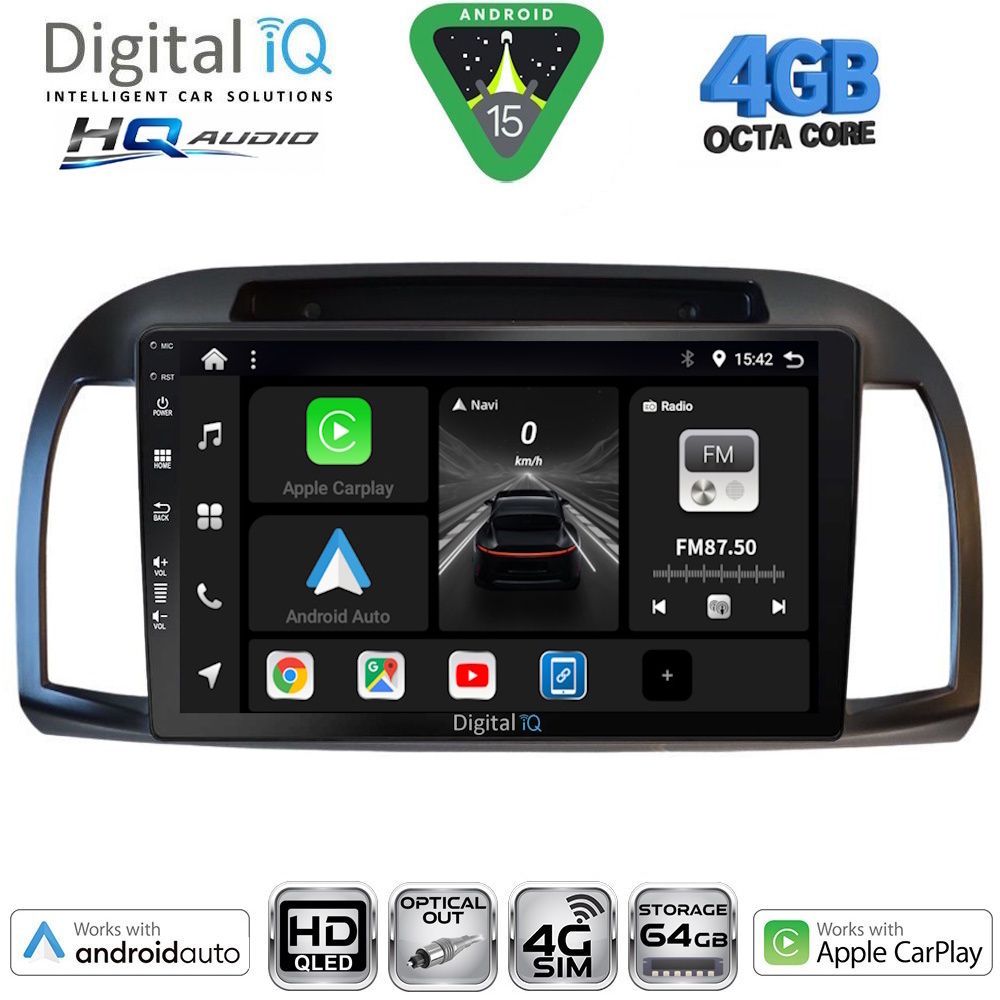 BXK19457BL-15 DIGITAL IQ BXK 19457BL_CPAA (9inc) MULTIMEDIA TABLET for NISSAN MICRA K12 mod. 2002-2010 (BLACK) - Image 1