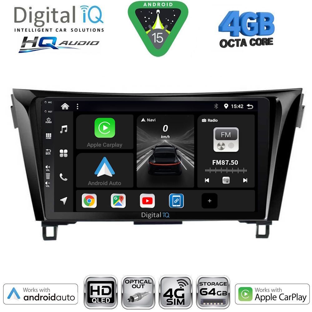 BXK19468-15 DIGITAL IQ BXK 19468_CPAA (10inc) MULTIMEDIA TABLET for NISSAN QASHQAI - XTRAIL mod. 2014-2021 - Image 1