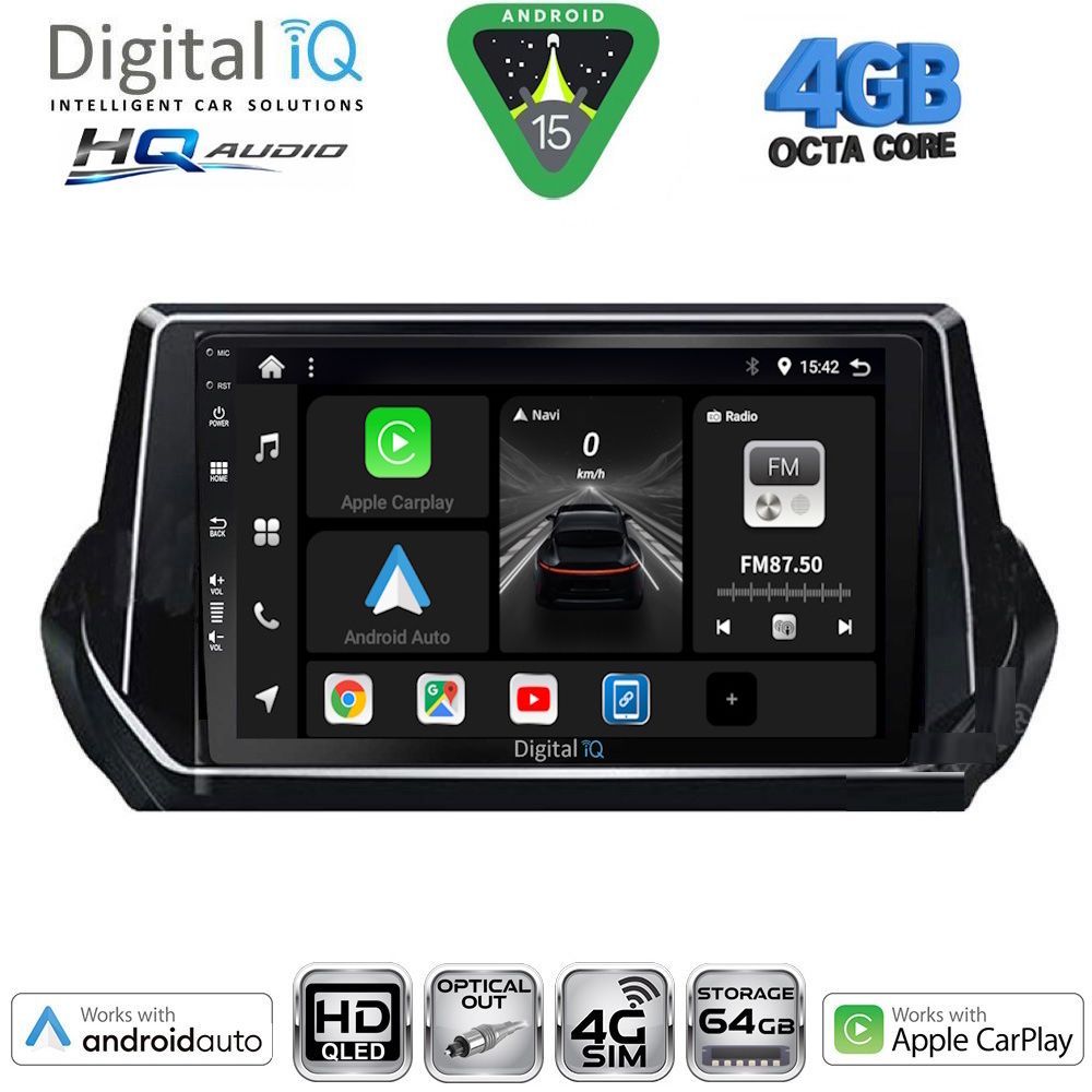 BXK19509-15 DIGITAL IQ BXK 19509_CPAA (9inc) MULTIMEDIA TABLET for PEUGEOT 208 – 2008 mod. 2021+ - Image 1