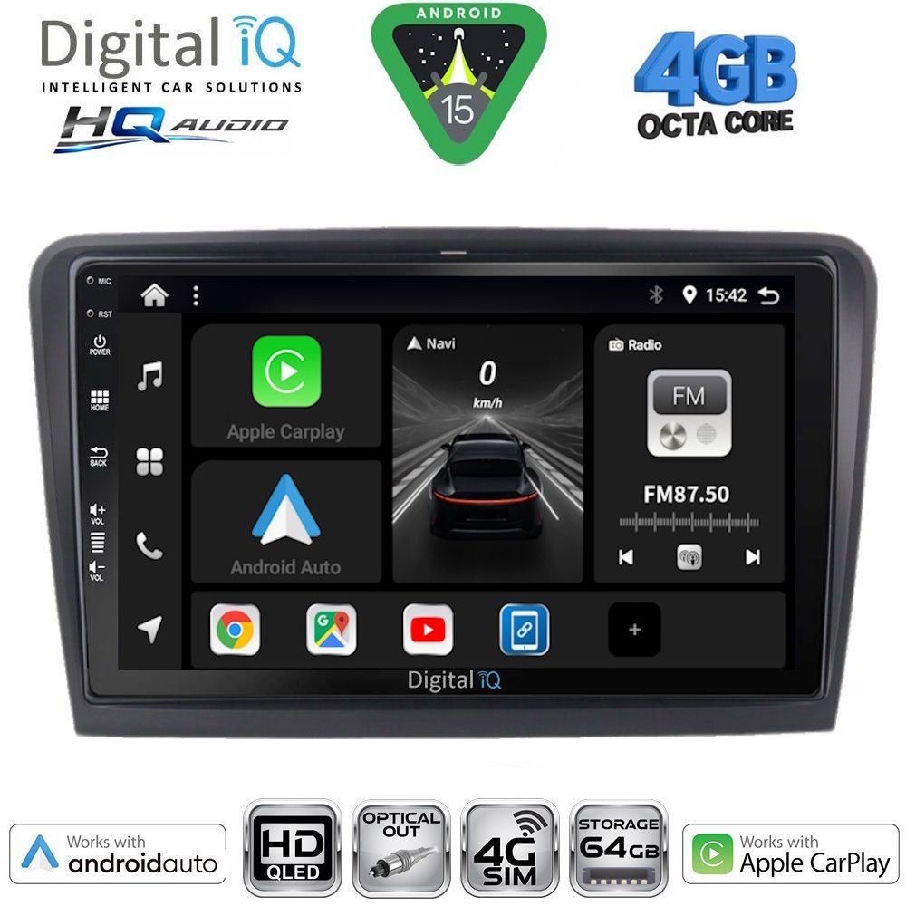 BXK19604-15 DIGITAL IQ BXK 19604B_CPAA (10inc) MULTIMEDIA TABLET for SKODA SUPERB mod. 2008-2015 - Image 1