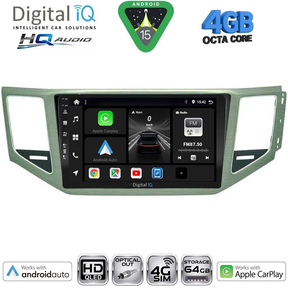 BXK19745-15 DIGITAL IQ BXK 19745SL_CPAA (10inc) MULTIMEDIA TABLET for VW GOLF SPORTSVAN mod. 2014-2021 (SILVER) - Image 1