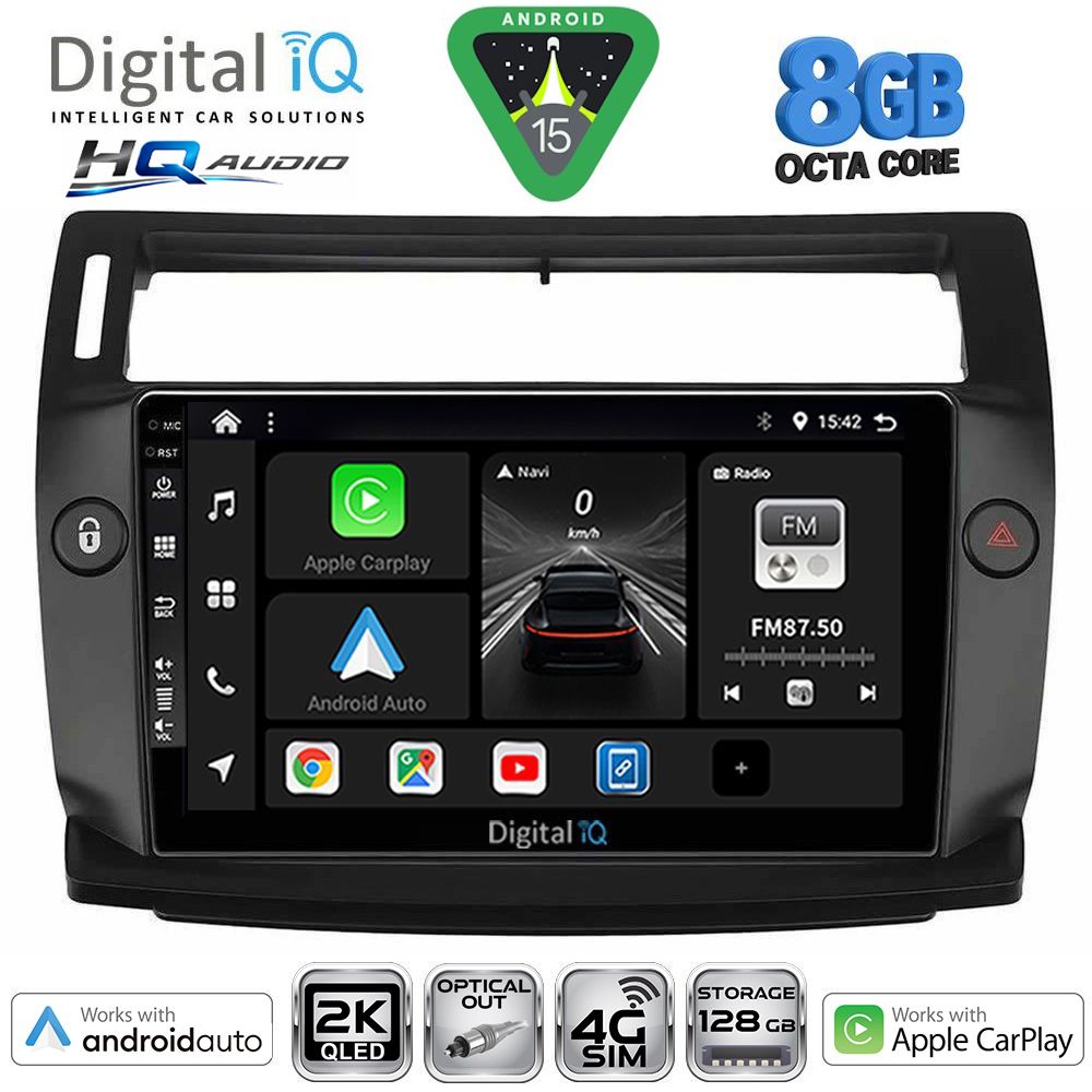BXK20084BL-15 DIGITAL IQ BXK 20084BL_CPAA (9inc) MULTIMEDIA TABLET for CITROEN C4 mod. 2004-2011 (BLACK) - Image 1