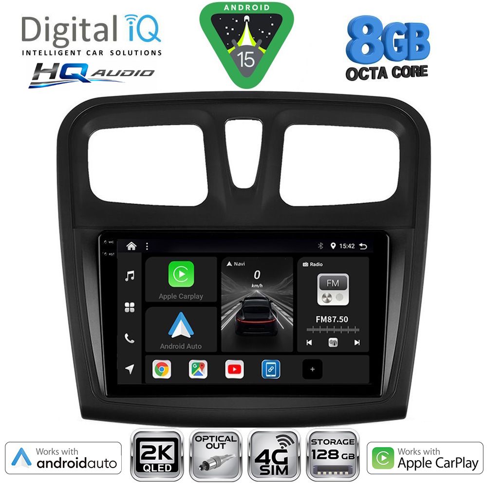 BXK20108SQ_15_ DIGITAL IQ BXK 20108SQ_CPAA (9inc) MULTIMEDIA TABLET for DACIA LOGAN – SANDERO mod. 2012-2019 - Image 1