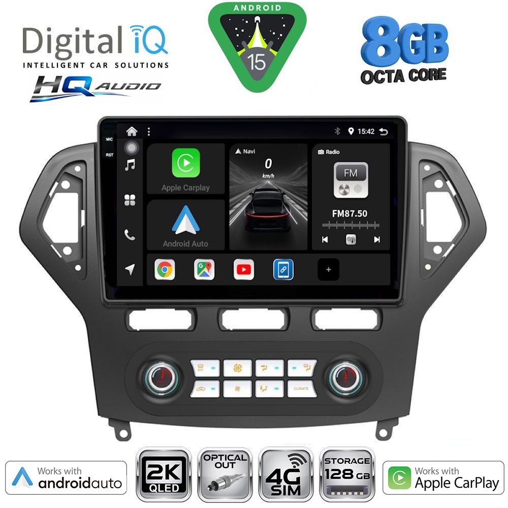 BXK20162CL_15 DIGITAL IQ BXK 20162_CPAA CLIMA (10inc) MULTIMEDIA TABLET for FORD MONDEO mod. 2007-2011 - Image 1