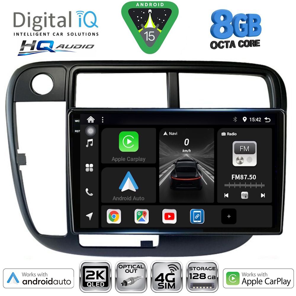 BXK20186CL_15 DIGITAL IQ BXK 20186_CPAA CLIMA (9inc) MULTIMEDIA TABLET for HONDA CIVIC mod. 1995-2001 - Image 1